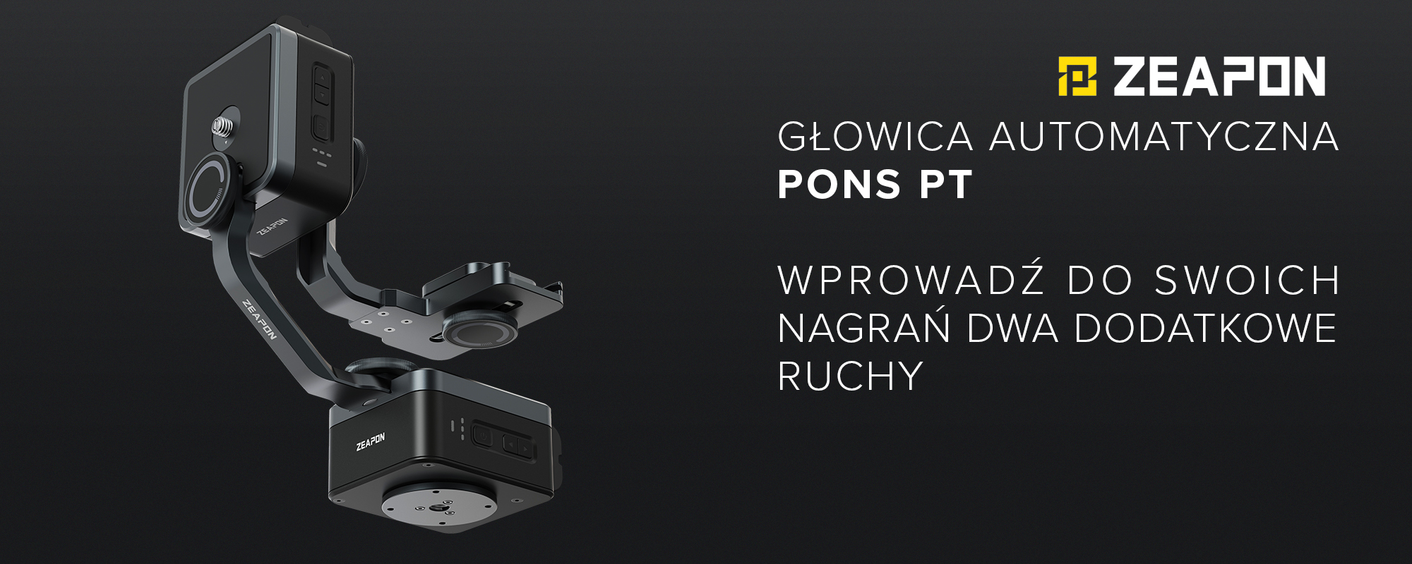 Slider Zeapon Micro 4 E500 z modułem napędowym i głowicą automatyczną Pons PT - Głowica automatyczna Zeapon Pons PT